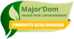 Picto Major'Dom 67 illustrant l’engagement écologique et l’utilisation de produits respectueux de l’environnement