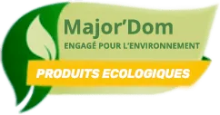 Picto Major'Dom 67 illustrant l’engagement écologique et l’utilisation de produits respectueux de l’environnement